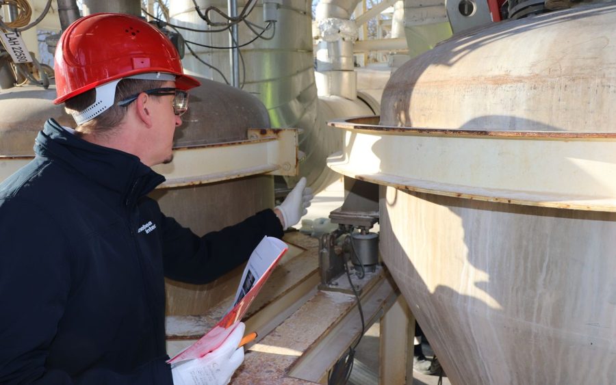 Engineer performing a maintenance inspection